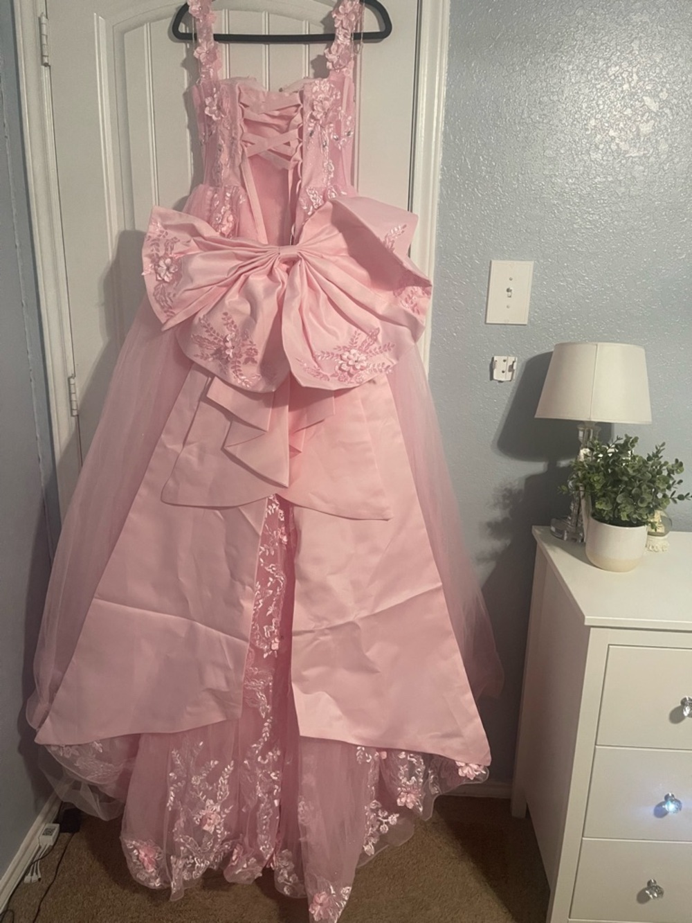 Pink Quinceanera Off-Shoulder Gown - Picture 7 of 8